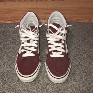 Women Maroon Vans Size 8